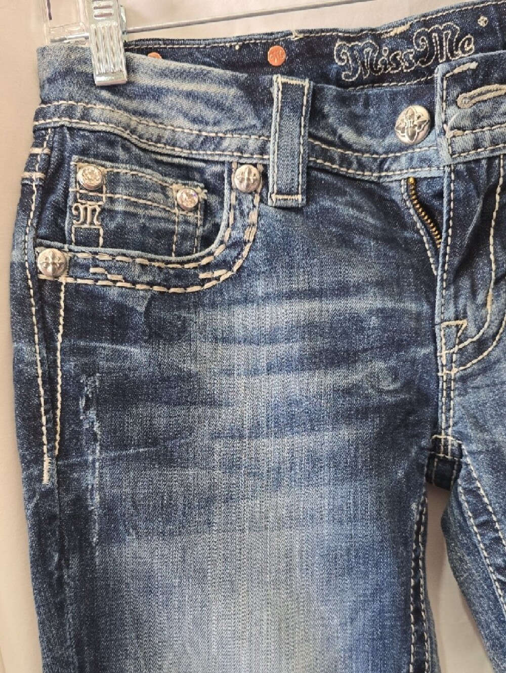 Miss Me Blue Faded Distressed Skinny Jeans - Picture 3 of 11